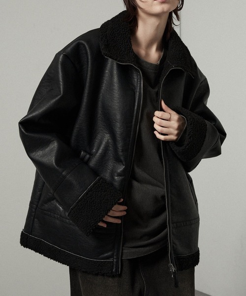 ムートンジャケット ムートンコート 「Alfred Alex」ヴィンテージ加工