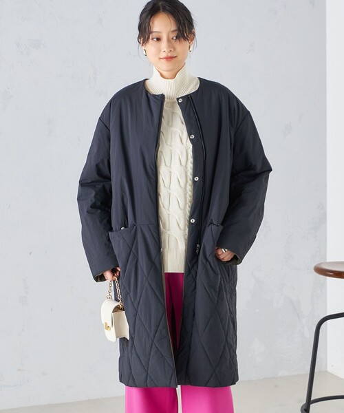 SHIPS（シップス） ノーカラーコート コート 「手洗い可能 / 撥水加工