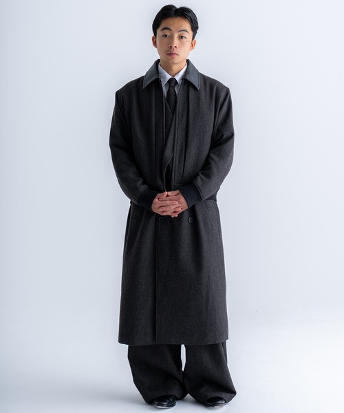 SINSS トレンチコート コート Classic Wool Blend Tweed Coat