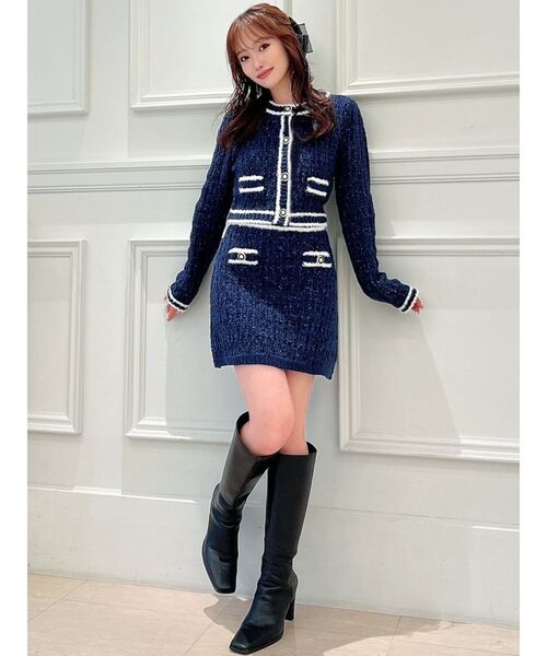 RESEXXY（リゼクシー） スカート バイカラーツイードニットミニ