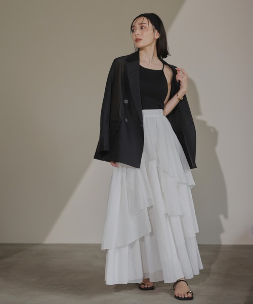 anuans（アニュアンス） スカート イレギュラーティアードボリューム
