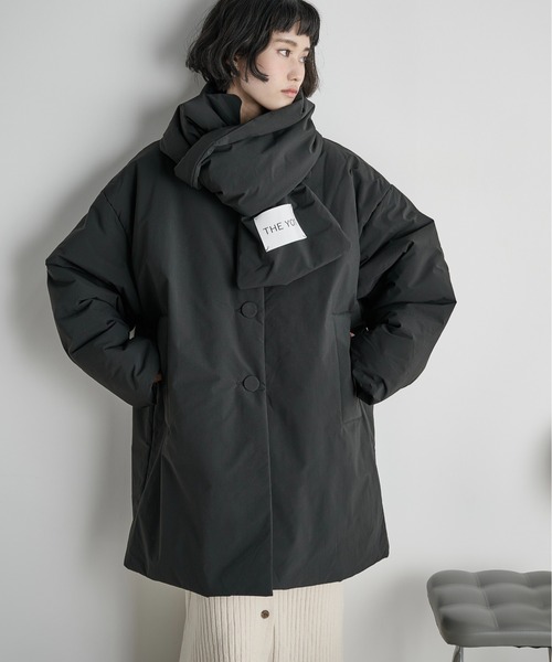 THE Yon ダウンコート ダウンジャケット ストールセットミドルパフ