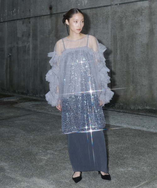 ANDRESD ドレス デコラティブチュールトップス / decorative tulle