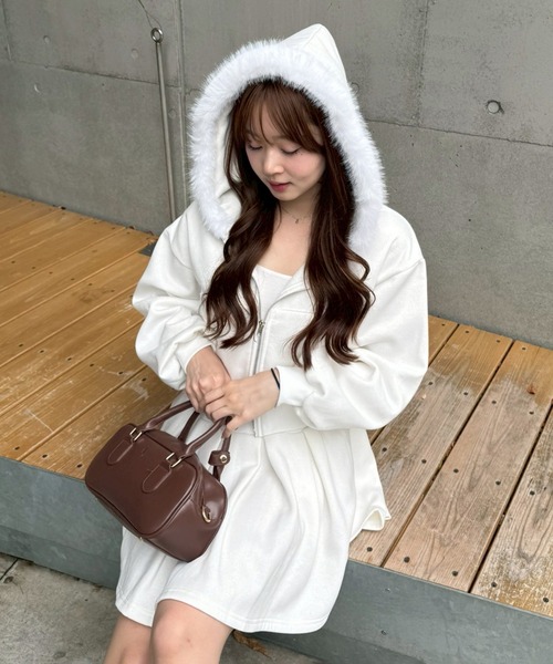 continuer de NICE CLAUP ワンピース 「上下SET」ファーパーカー