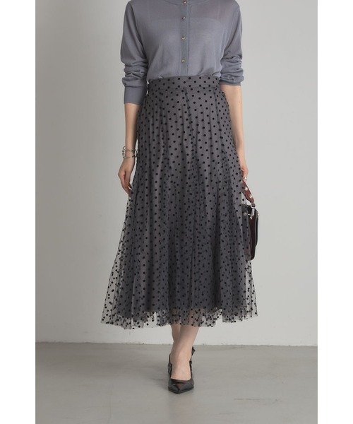 &. NOSTALGIA（ノスタルジア） スカート フロッキードットチュール
