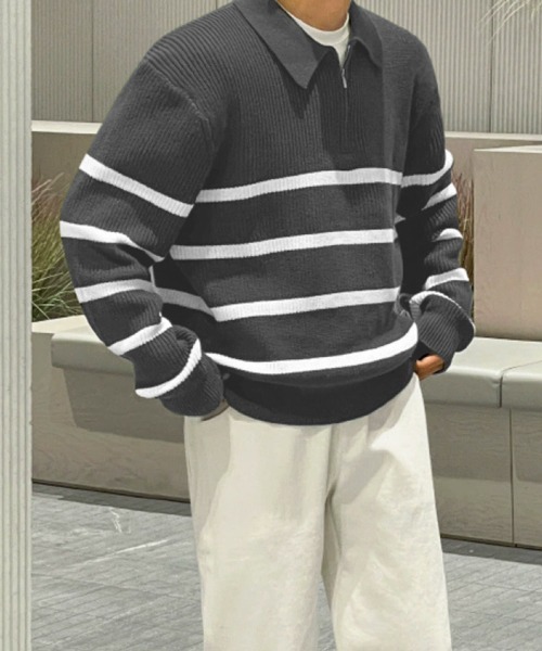 NOWLE（ノウル） セーター ニット 「NOWLE」レトロボーダー ハーフ