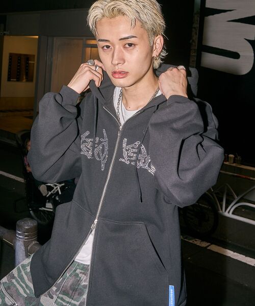 SEQUENZE パーカー 「SEQUENZ（シークエンズ）」RHINE STONE ZIP P/K