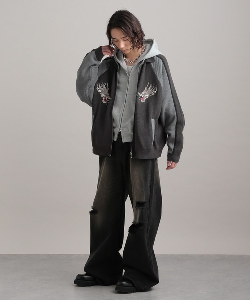 TASTE by Knit スカジャン 「TASTE by Knit」Knit embroidery sukajan