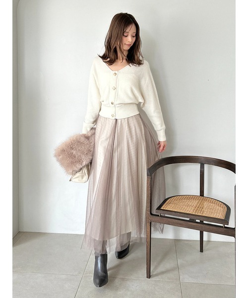 SNIDEL（スナイデル） ワンピース チュールスカートセットカーディガン