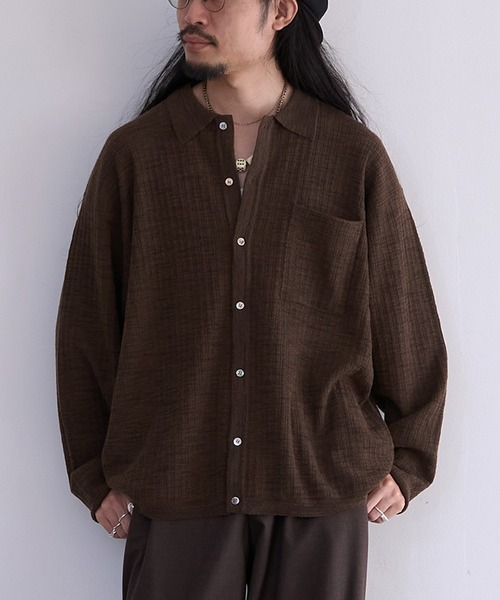 crepuscule（クレプスキュール） シャツ crepuscule Crepe Knit Shirt