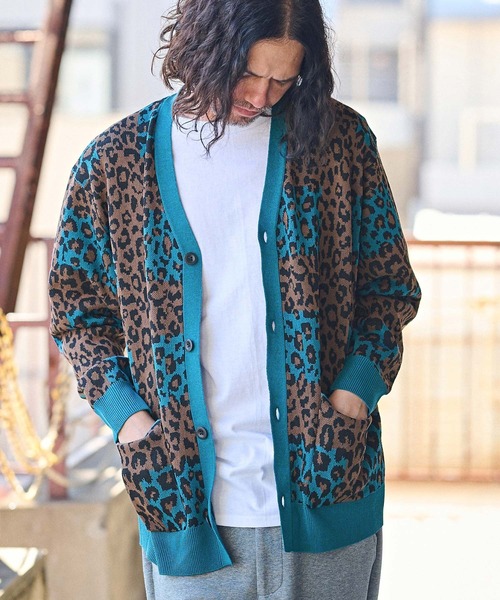 CAMBIO（カンビオ） カーディガン mcg3433- レオパード×チェック柄