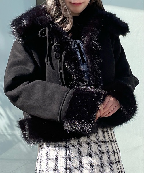 abc une face（アーベーセーアンフェイス） ムートンコート ボアコート