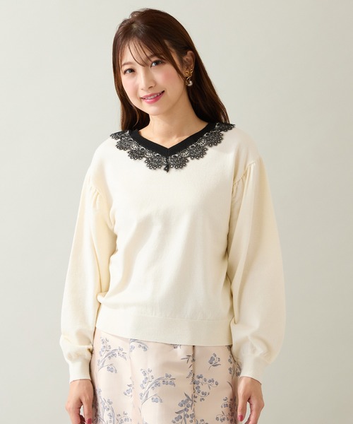 Rose Tiara（ローズティアラ） ニット セーター 「前後2WAY」レース