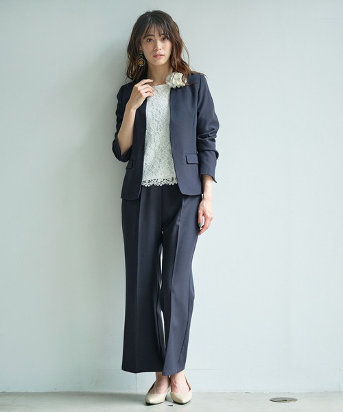 GeeRA（ジーラ） セットアップ ノーカラージャケットパンツスーツ4点