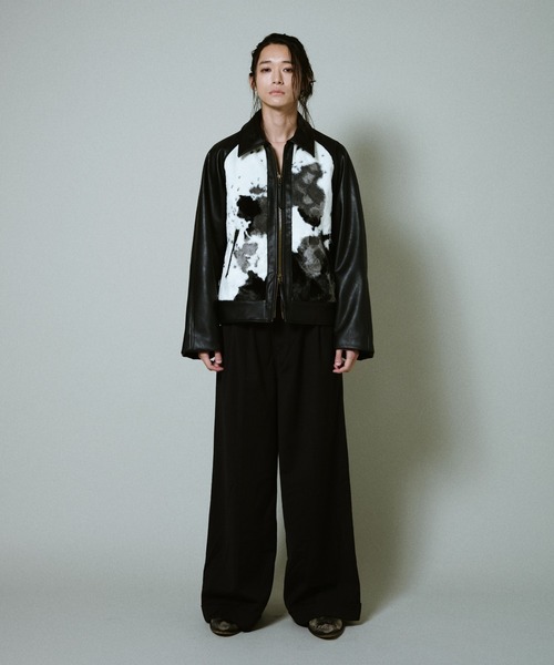 Camphor wood コート ジャケット faux haircalf leather jacket