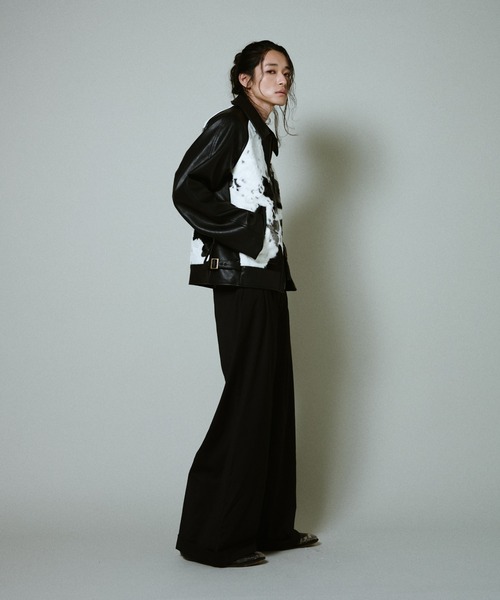 Camphor wood コート ジャケット faux haircalf leather jacket