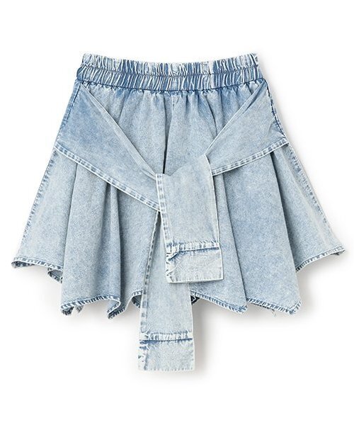 LOVETOXIC スカート 「LTXC」腰巻き風デニムキュロット キッズ 子供服