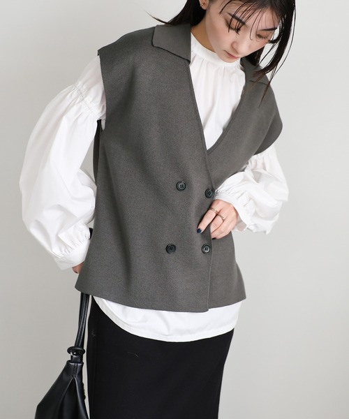 select MOCA（セレクトモカ） ベスト ジレ ダブルボタンニットベスト