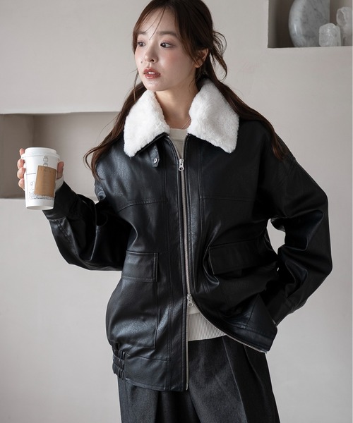 WEGO（ウィゴー） ブルゾン アウター WEGO/ファー襟付き ダブルジップ