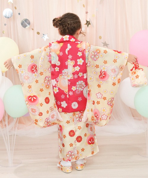 KYOETSU（京越） 着物 被布セット 七五三 3歳 女の子 9点セット C