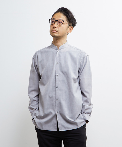 MEN'S MELROSE シャツ TWトロピカルスタンドカラーオーバーシャツ