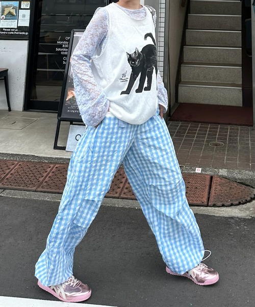 Alley Tokyo パンツ いろんな柄パラシュートパンツ レディース