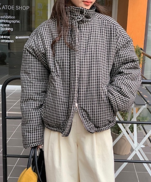 FAVORITO コート アウター 2wayリバーシブルチェック柄ブルゾン