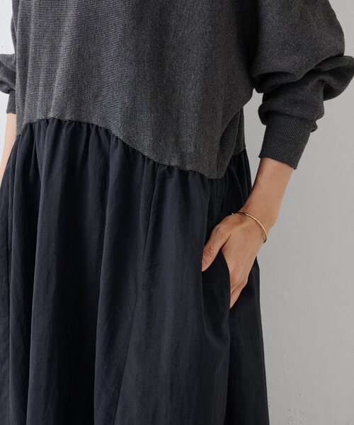 BEARDSLEY（ビアズリー） ワンピース ニットコンビギャザーワンピース