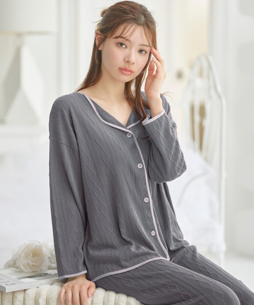 パジャマ ルームウェア ケーブルデザインパジャマ レディース