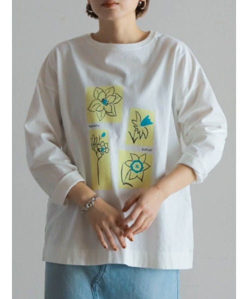 FIL DE FER（フィルデフェール） tシャツ スプリングフラワープリント