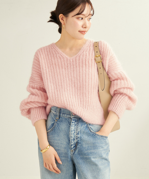 plage（プラージュ） ニット セーター キッドモヘヤMix カタアゼ V