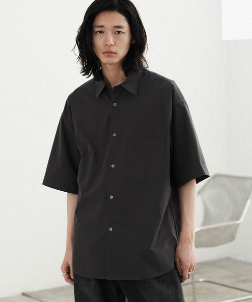 WYM LIDNM シャツ MICRO SPAN BASIC WIDE H/S SHIRT メンズ : ZOZOTOWN