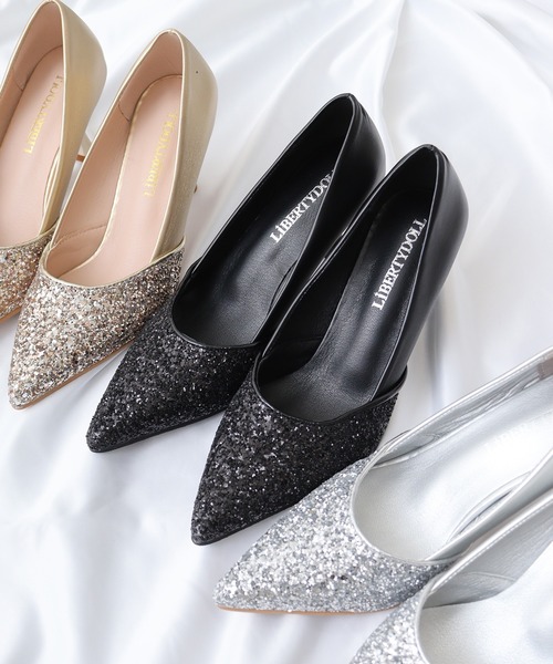 LibertyDoll（リバティードール） パンプス グリッターキリカエ ポイン