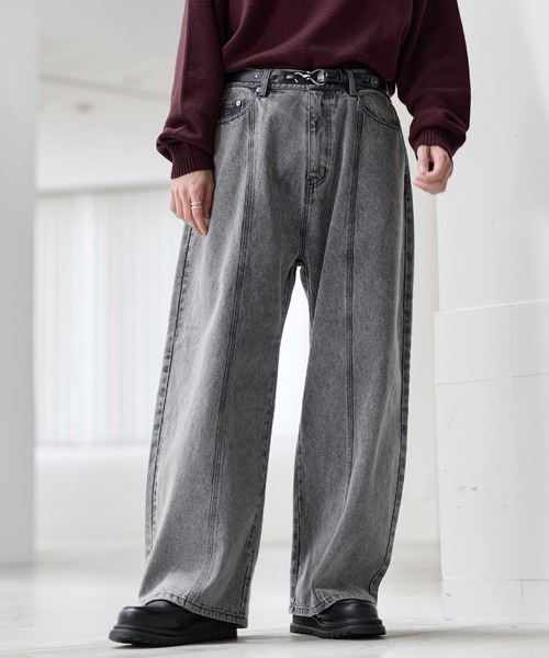 ジーンズ ヴィンテージ加工13ozセンターシームストレートデニムパンツ