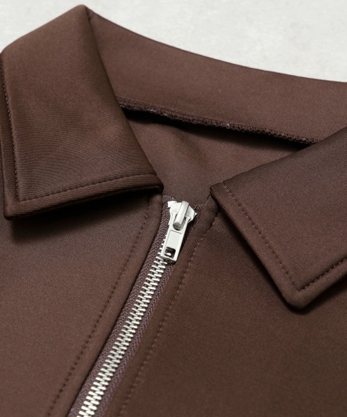 ブルゾン アウター ロゴ刺しゅう ショート丈ジップブルゾン レディース