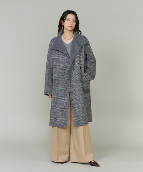 INED（イネド） ノーカラーコート コート ライトウエイト両面ビーバー