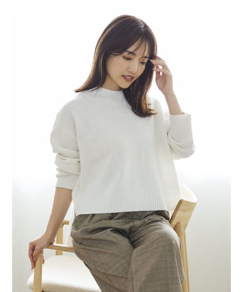 ニット セーター ウールカシミヤボトルネックニット 「低身長・小柄