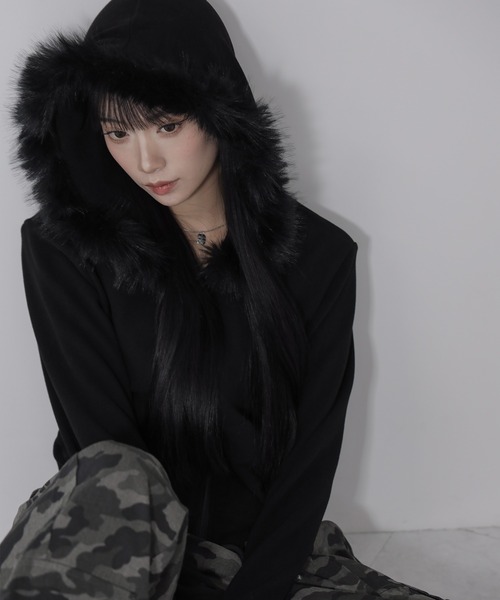 me+em select（ミームセレクト） パーカー 「 3color 」ファーフード