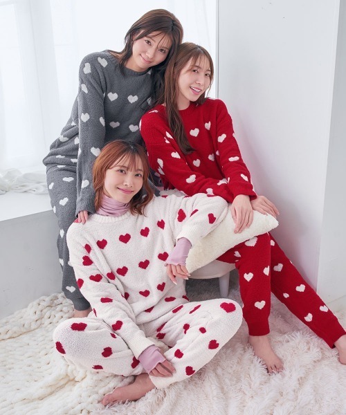 aimerfeel（エメフィール） パジャマ ルームウェア ハート柄 ニット
