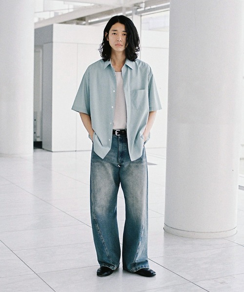 WYM LIDNM シャツ NEW BASIC MICRO SPAN BOX H/S SHIRT メンズ