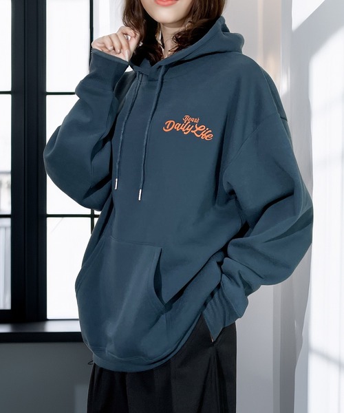 Candlestick パーカー レトロ ベアー サガラ刺繍 プルオーバー