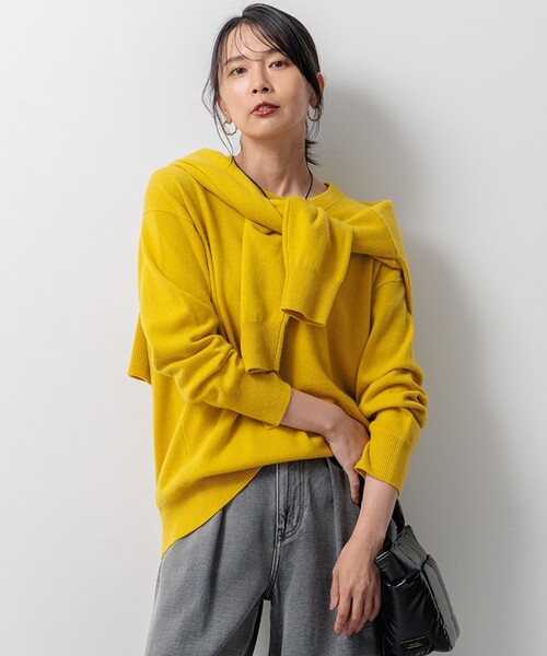 ニット セーター 「Oggi2月号掲載/洗える」ピュアカシミヤ クルー