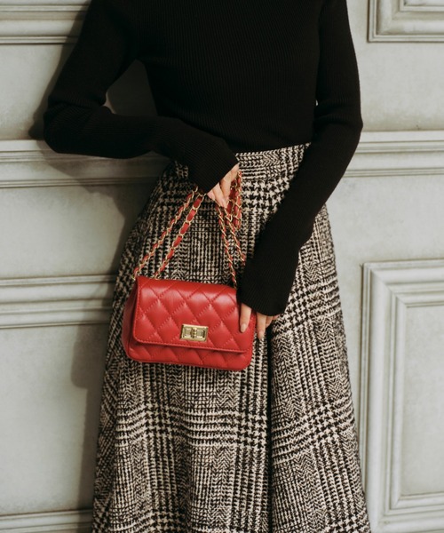 anuans（アニュアンス） スカート ウールチェックツイードフレア