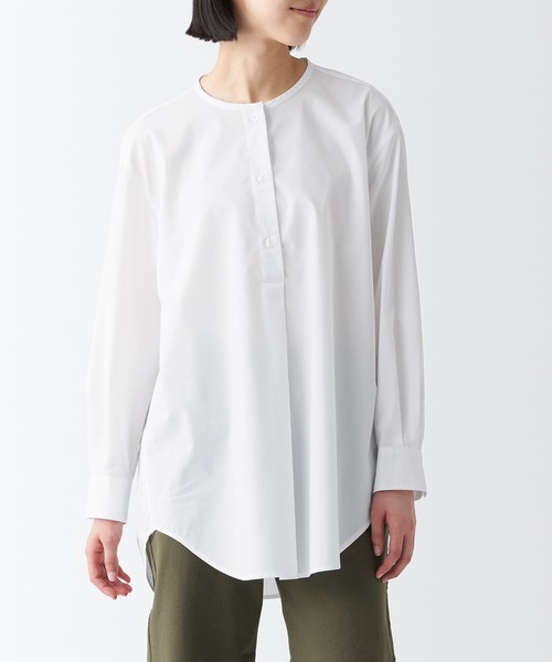 無印良品（MUJI） チュニック 乾きやすいブロード長袖チュニック