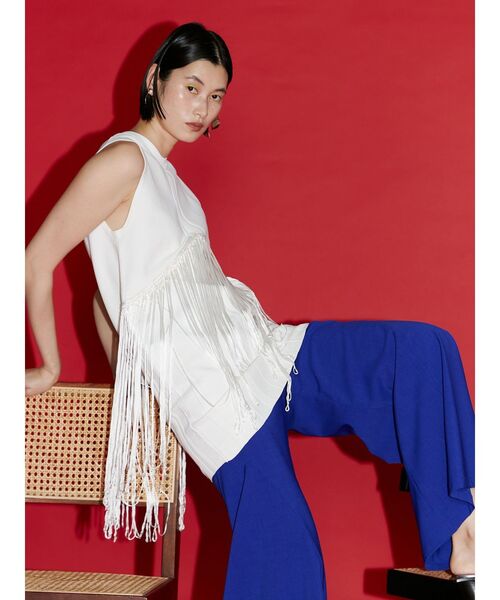 UN3D.（アンスリード） ニット セーター FRINGE LAYERED SLEEVELESS KT