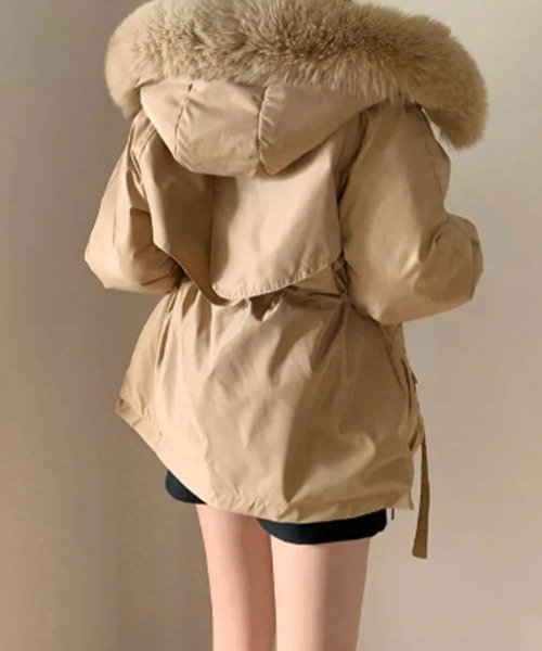 ダウンコート ダウンジャケット ファー付 ドロスト レディース