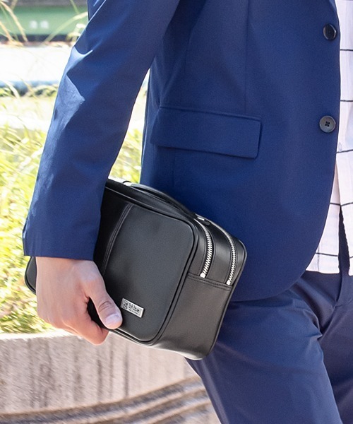 礎-ishizue- クラッチバッグ 豊岡製ダブルファスナークラッチバッグ