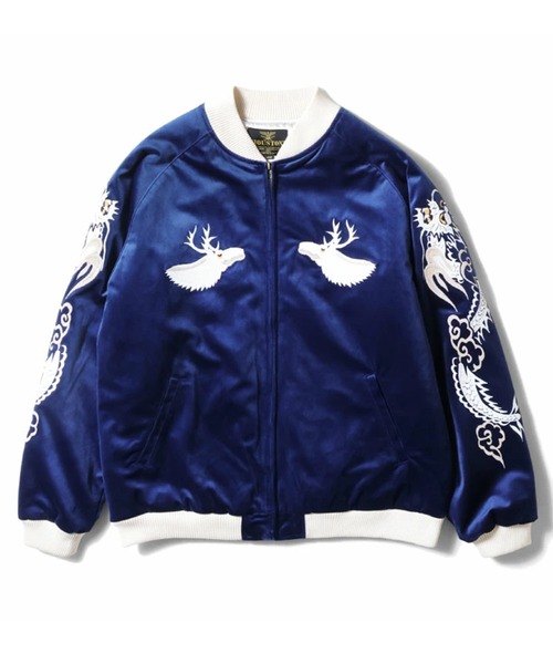 HOUSTON（ヒューストン） スカジャン M ネイビー メンズ : ZOZOTOWN