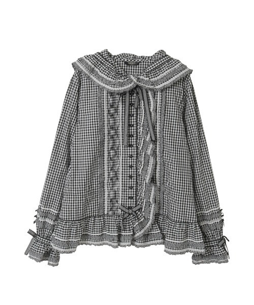 PINK HOUSE（ピンクハウス） ブラウス シャツ ギンガムチェックフード