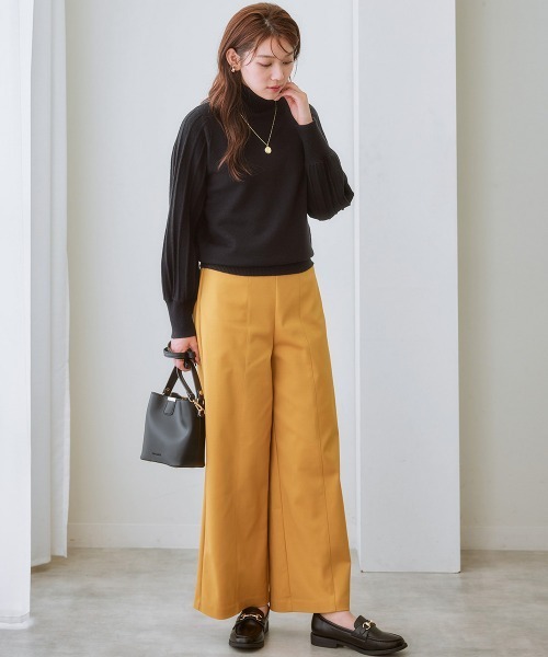 7days Life Styling ニット セーター プリーツ風柄ボリューム袖